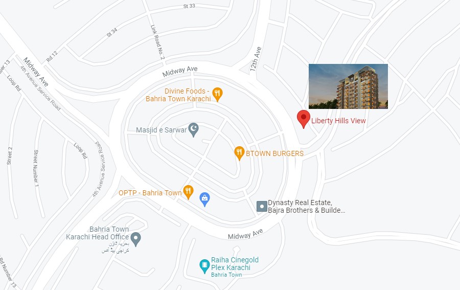Bahria Town Liberty Hills View Location